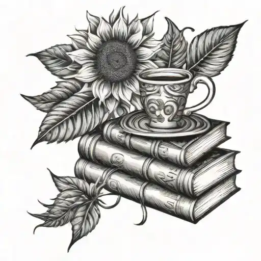 Books And Tea And Sunflower