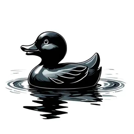 Rubber Ducky And Silhouette Of A Male