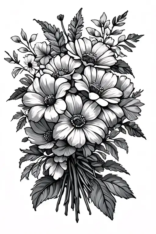 New York With Flower Bouquet