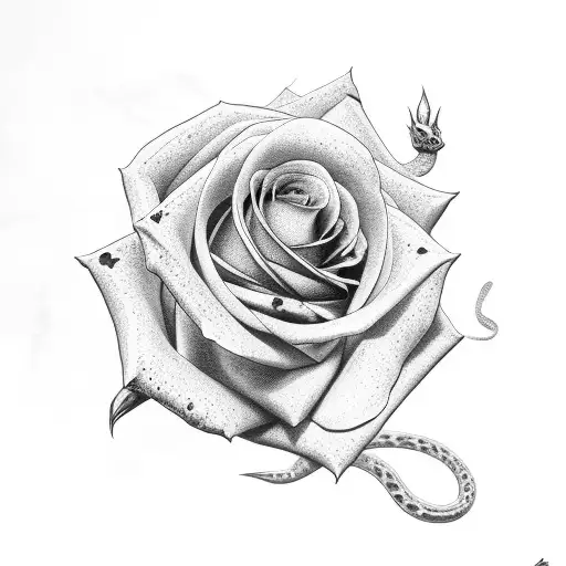 Rose With A Snake As Them Stem
