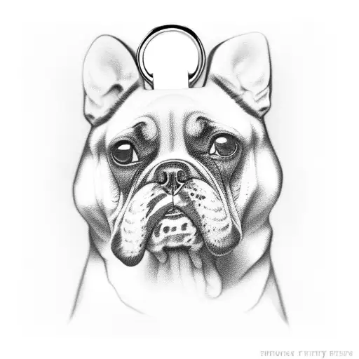 Dog Pendant In Realistic Style With Grays And Blacks