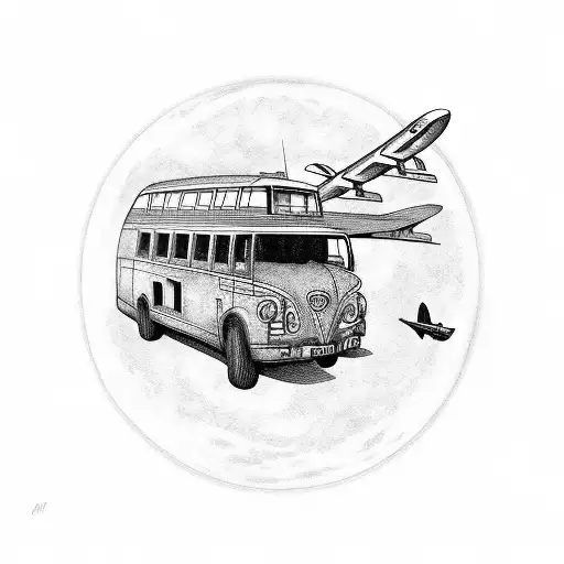 Globe With A Bus Airplane And Boat On Side
