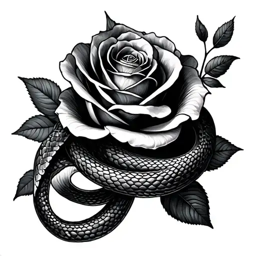 Snake Wrapped Roses