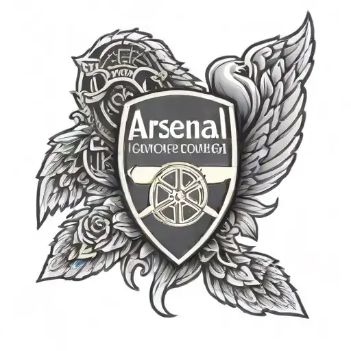 Arsenal Football Crest With Wings