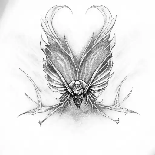 Gothic Deathmoth Lines Black