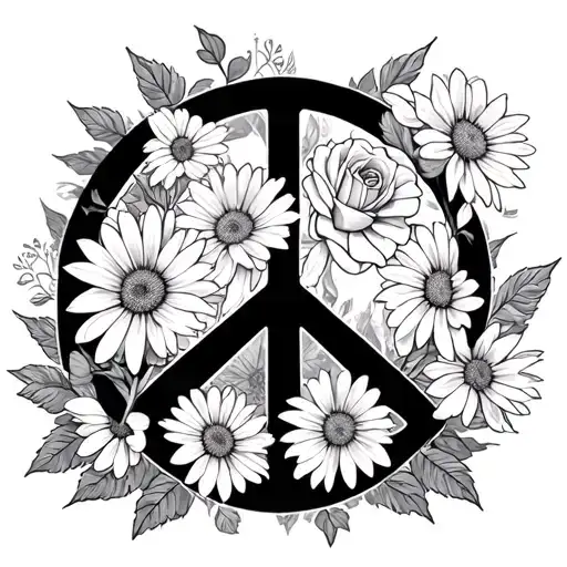 Virgo Sign Peace Lillie's Daisies And Roses