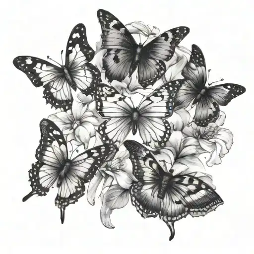 3 Butterflies On The Right Side Of The Ribs With Only The Middle One Having A Semicolon