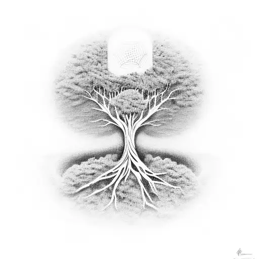A Computer Chip Merging With A Tree Of Life