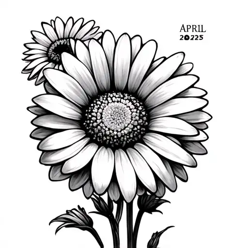 Daisy With Roman Numeral Stem With Date April 25 2025