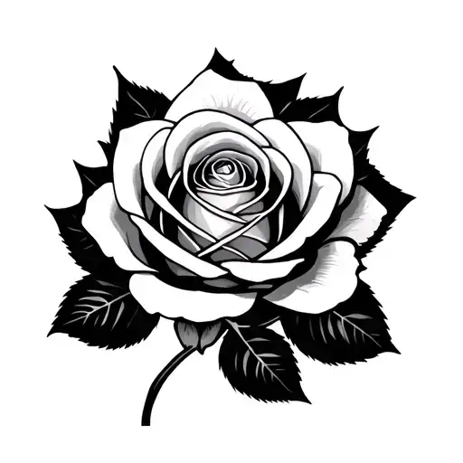 White And Gray Rose With Hidden Led Zeppelin Symbols