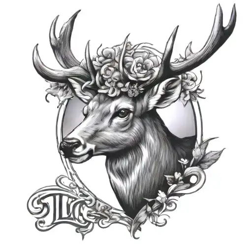 Deer With Antlers Saying Tlc