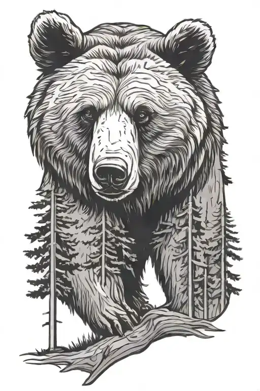Bear Standing In A Forest