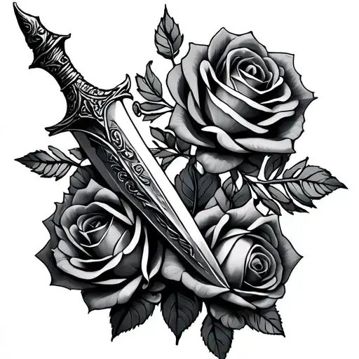 Dagger In Roses