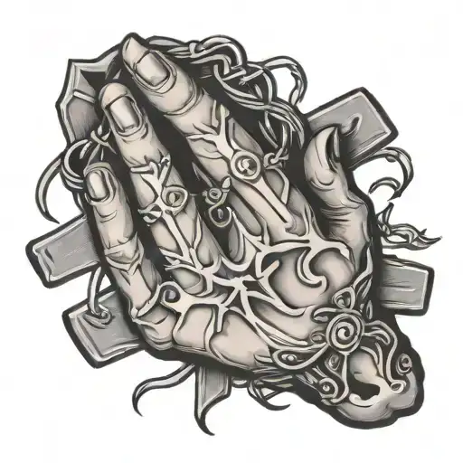 Jesus Hand With Crosses