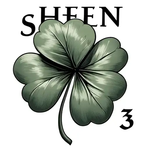 Three Leaf Clover With The Name Shen With The Number 3 To Replace The E In Shen