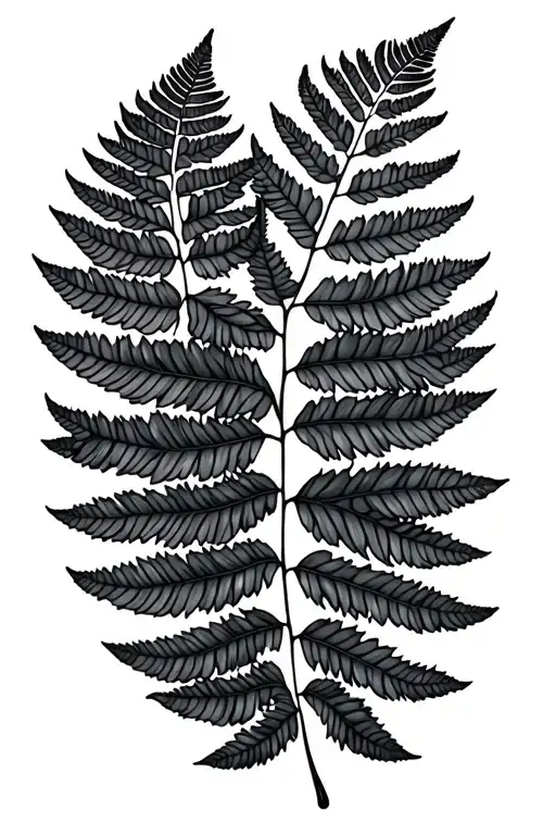Black And Grey Fern Leaf