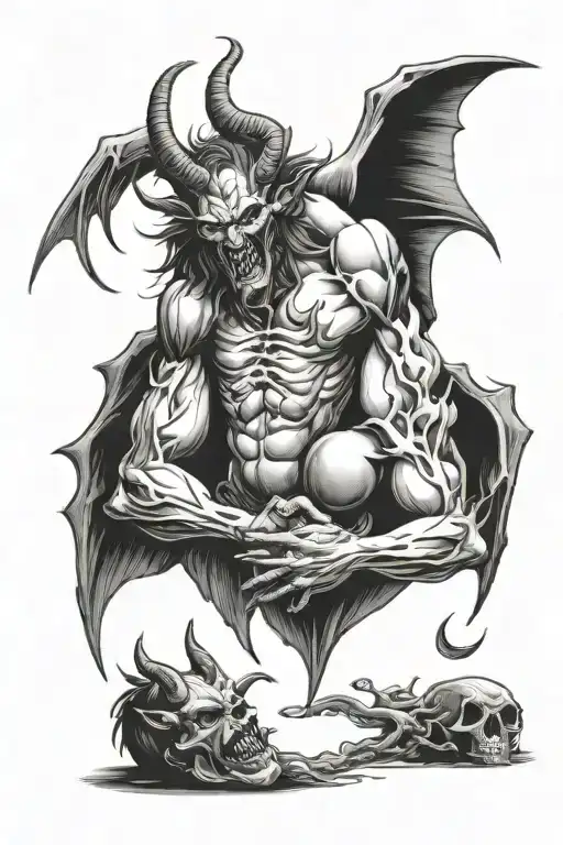 A Demon And An Angle In The Shape Of A Heart