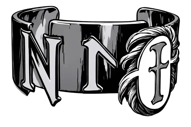 Tattoo Style Bracelet With Initial N T M