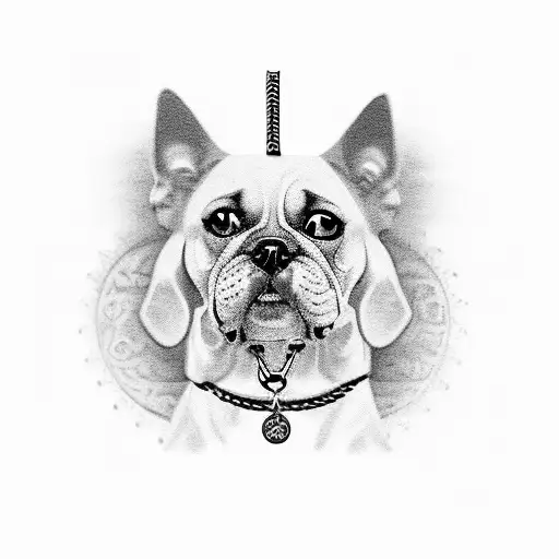 Dog Collar Charm With Juju Written In Calligraphy