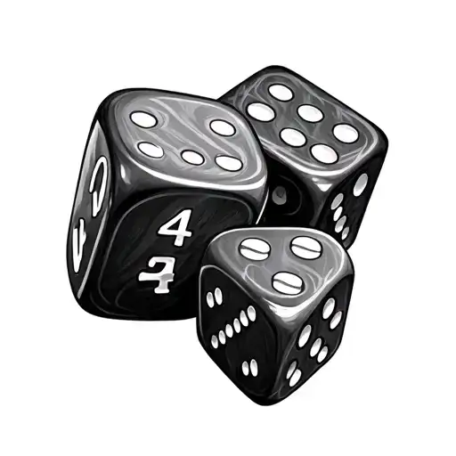 3 Dice With The Number 4