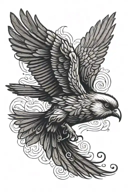 Hungarian Turul Bird Flying