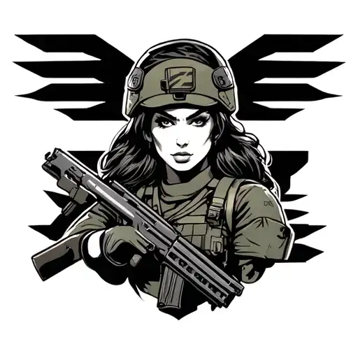 Modern Military Female Worrior