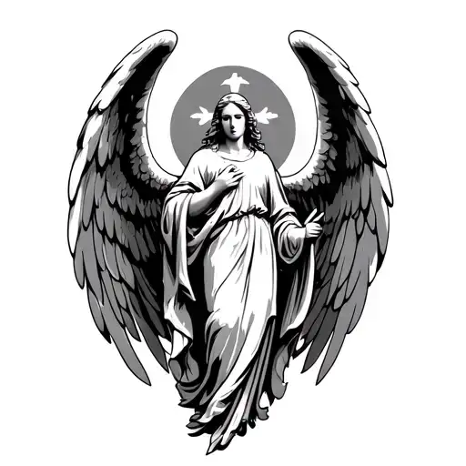 Guardian Angel And A Breath Symbol Above