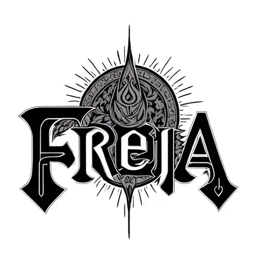 Nordic Viking Runic Text Freja Norse Mythology