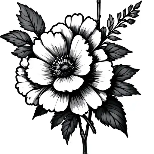 Sober Tattoo With Flowers Representing Hypersensitivity And Anxiety