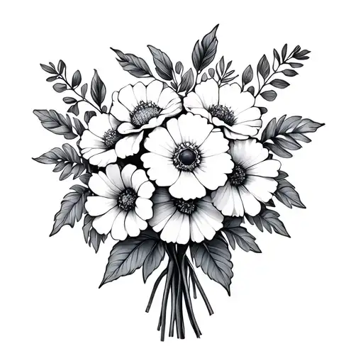 Stamp Birth Flower Bouquet