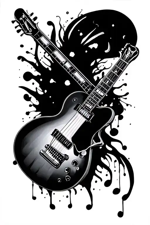 Music Or Guitar Surrounded Without Any Humans