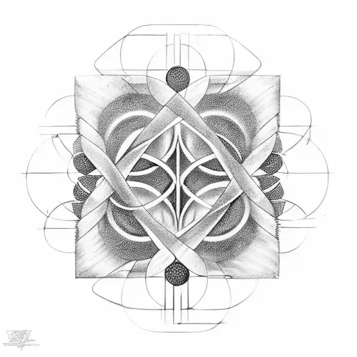 A Sacred Geometric Pattern Merging With A Dna Double Helix