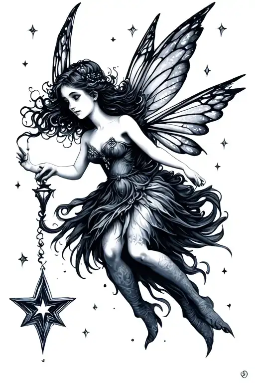 Fairy That Catches A Siren In The Star Sky
