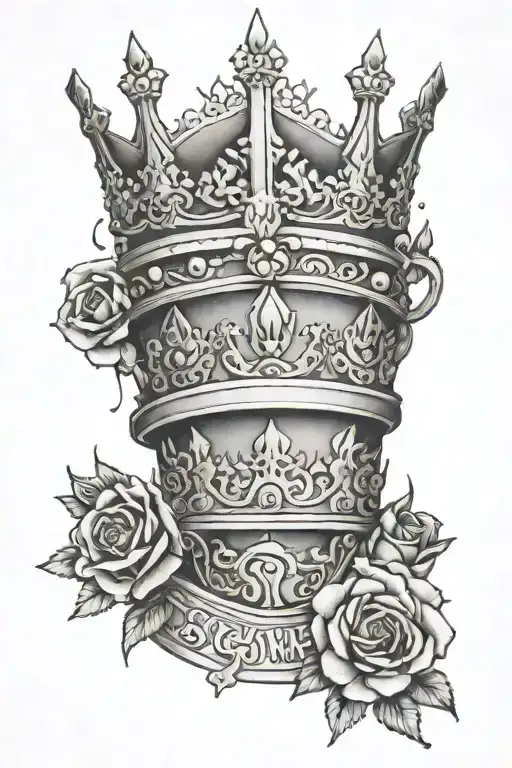 Sowrd Crown Surrounded By Bold