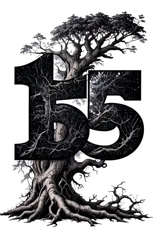 The Numbers 1559 In The Shape Of Tree Roots