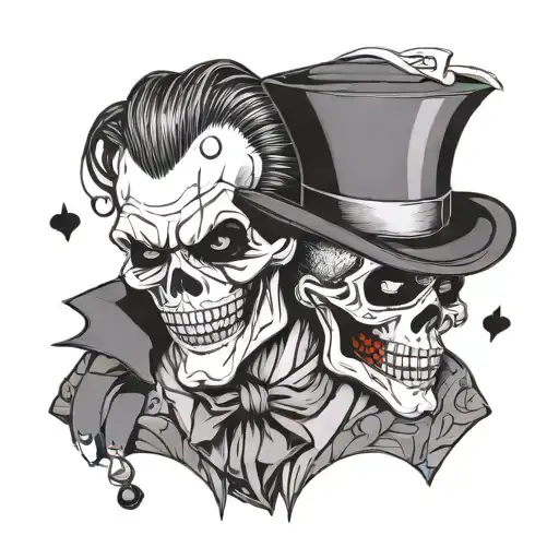 Skull And Joker Holding Card Joker