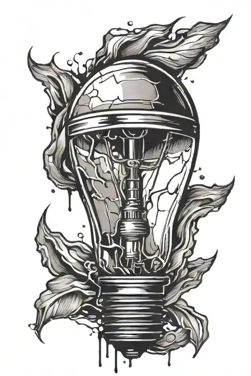 Broken Lightbulb Shining