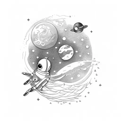 Astronaut Bird Galaxy