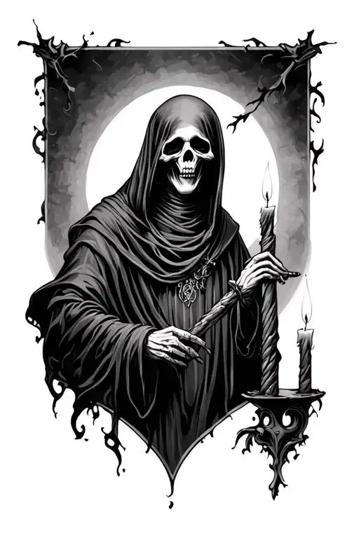 Grim Reaper And Candle Design