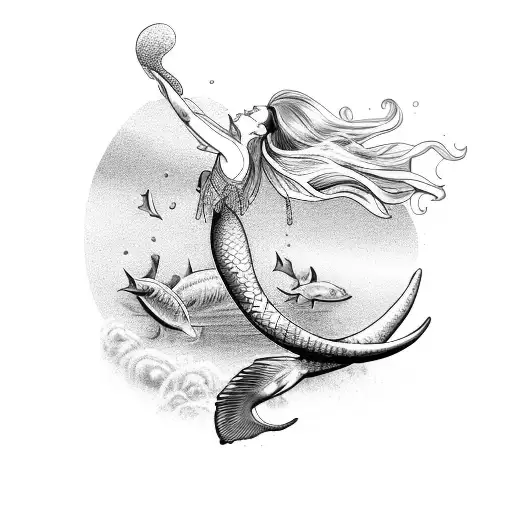 Mermaid Kissing Diver