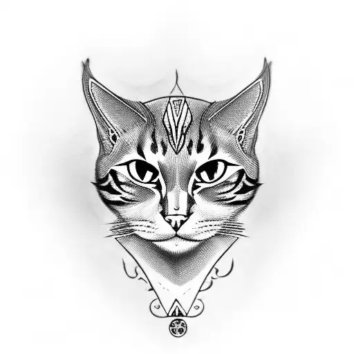 A Biker Cat Wearing A Leather Jacket With A Graphic Design Pattern