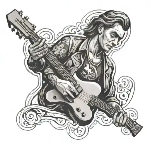 Portrait Of A Famous Bass Guitarist In A Surrealistic Style