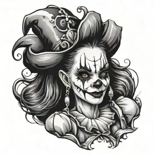 Dark Gothic Clown Woman