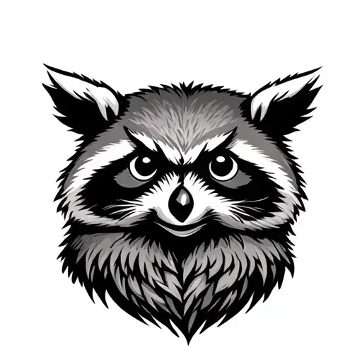 Raccoon And An Owl
