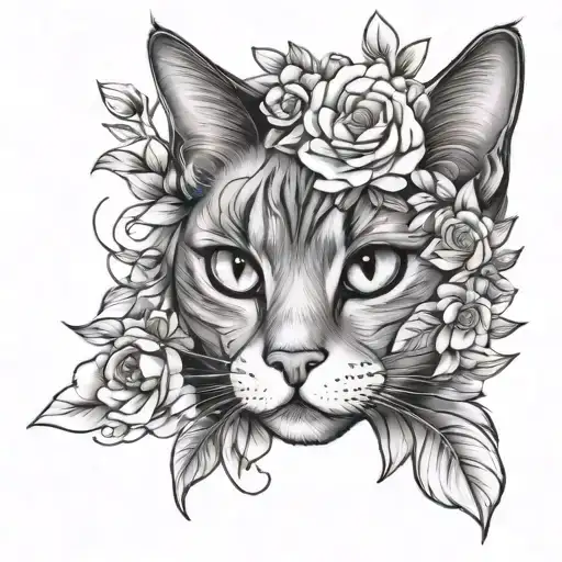 Cat Eyes And Flowers