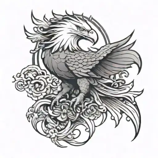 Eagle And Dragon Cartoonish