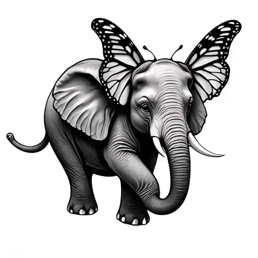 Elephant With Butterfly Ears