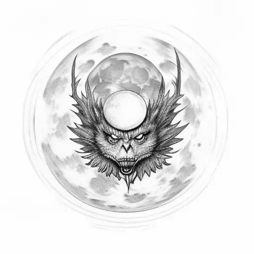 Day Moon With Dark Shadows