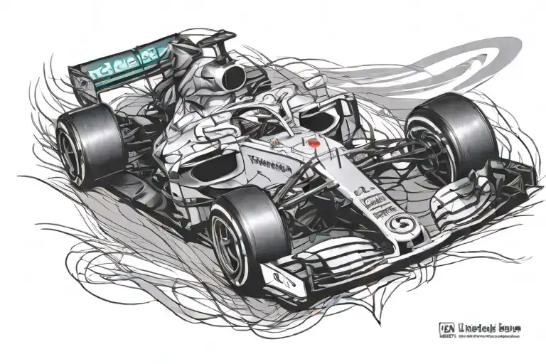 Mercedes Lewis Hamilton W11 Car Side View