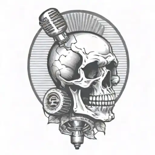 Skull And 50'S Microphone